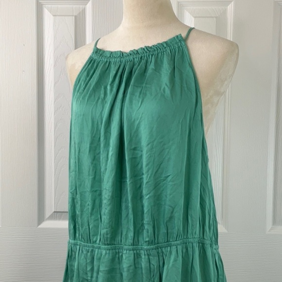 Knox Rose Green Ombré Tiered Midi Dress A-Line Halter Tie Back Women's size XXL - Picture 12 of 16